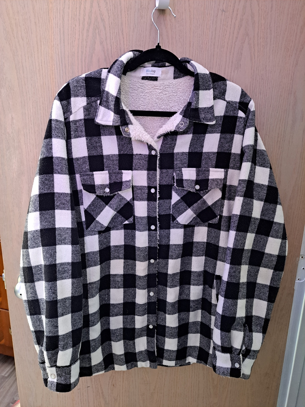 Bluivy Black and White Buffalo Plaid Jacket